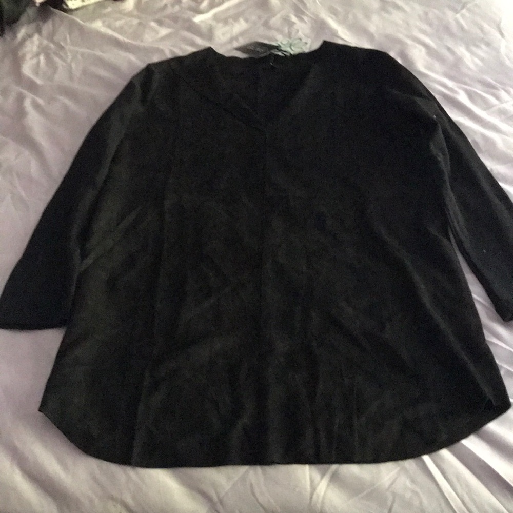 Black long sleeved suede dress